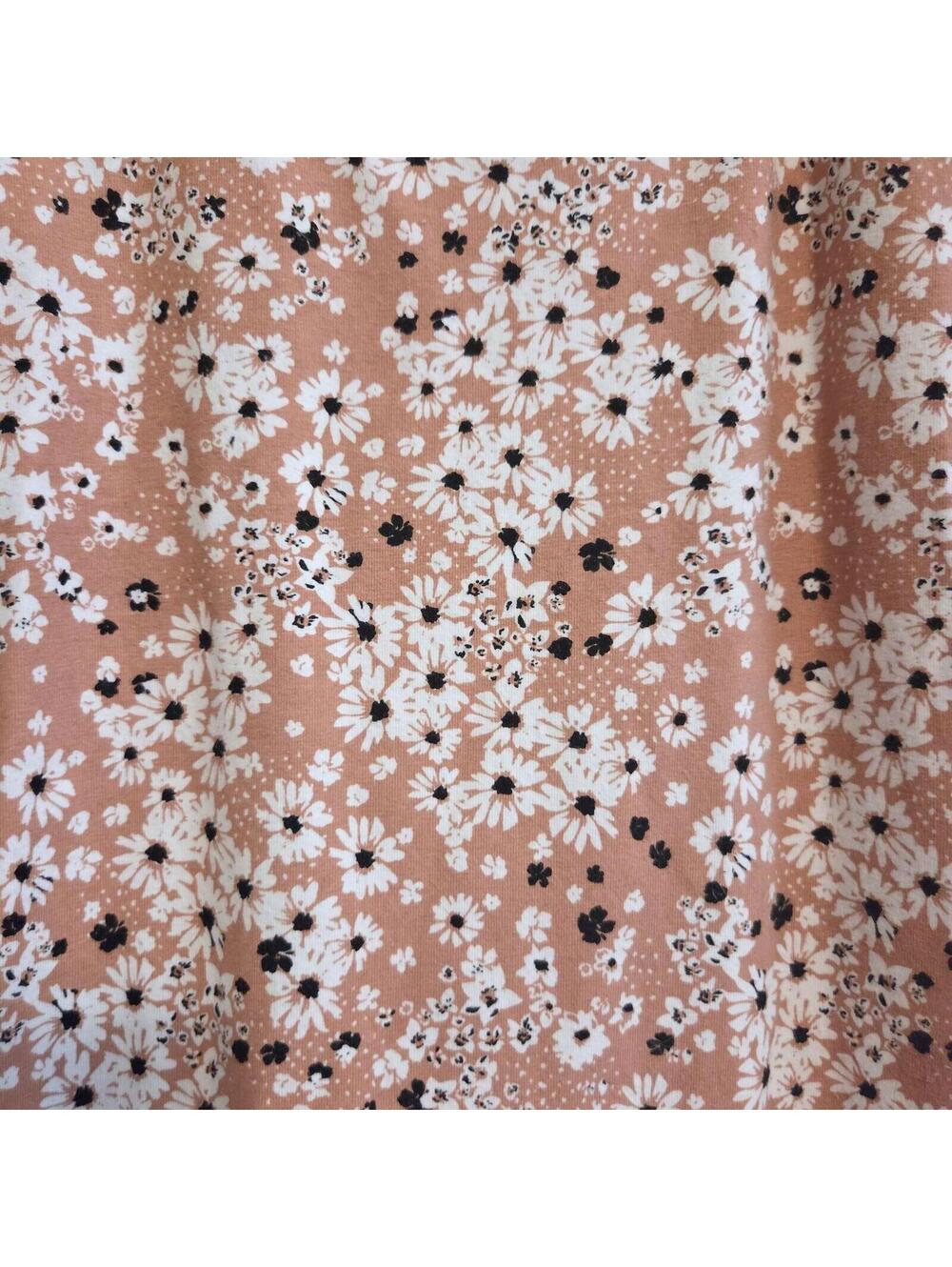 Wild Fable Floral Bodycon Mini Dress Tan Daisy Print | Size Small - Picture 4 of 7